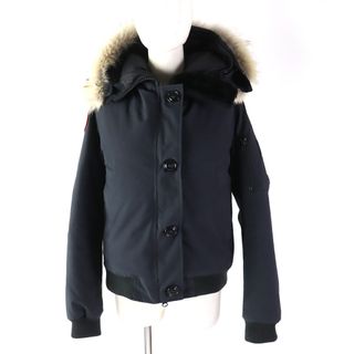 カナダグース(CANADA GOOSE)の良品 CANADA GOOSE カナダグース 7967JL LABRADOR BOMBER ラブラドール ボンバー ファー・フード付き  ダウンジャケット ネイビー M カナダ製 正規品 レディース(ダウンジャケット)