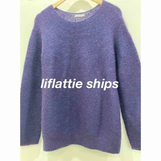 liflattie ships - リフラティシップス ボーダー柄 ボタンネック 5分袖