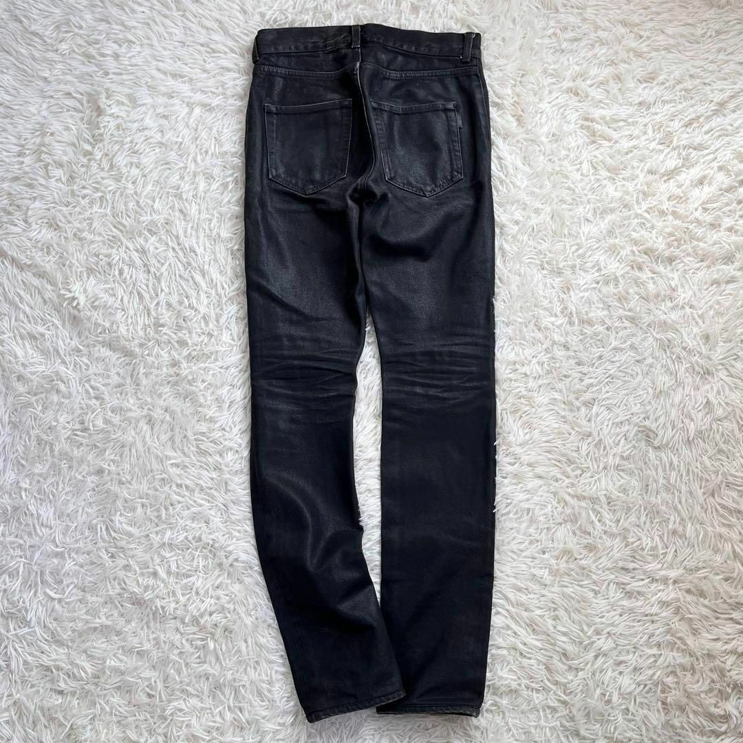 Saint Laurent(サンローラン)の【名作】サンローラン パリ　コーティング スキニー ブラック デニム パンツ　黒 メンズのパンツ(デニム/ジーンズ)の商品写真