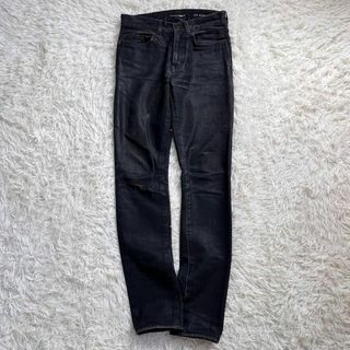 サンローラン(Saint Laurent)の【名作】サンローラン パリ　コーティング スキニー ブラック デニム パンツ　黒(デニム/ジーンズ)