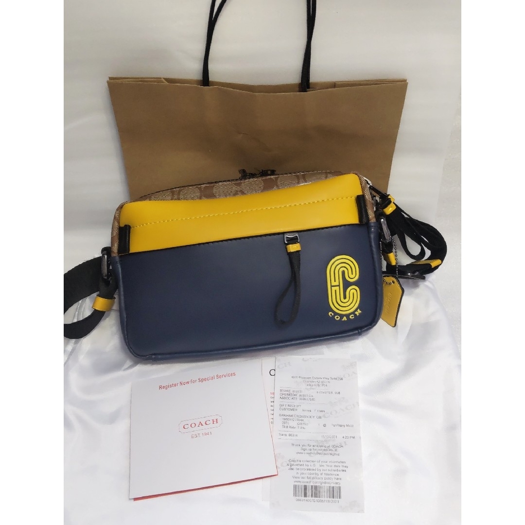 COACH(コーチ)の※訳あり※新品 未使用 COACH コーチ ショルダー ボディバッグ イエロー レディースのバッグ(ショルダーバッグ)の商品写真