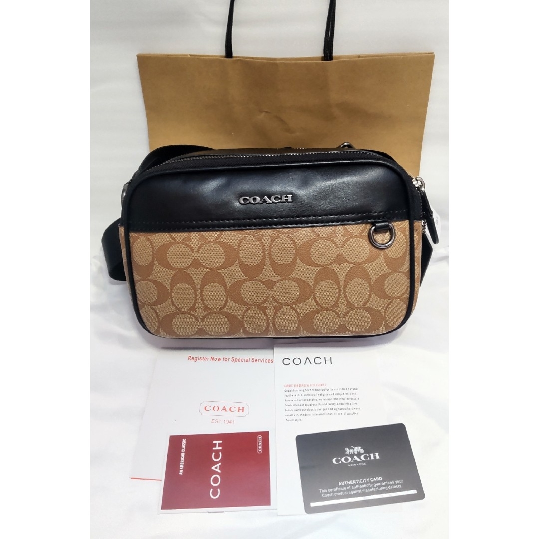 新品 未使用 COACH コーチ ショルダーバッグ シグネチャー ブラウン 新品 未使用 COACH コーチ ショルダーバッグ シグネチャー ブラウン