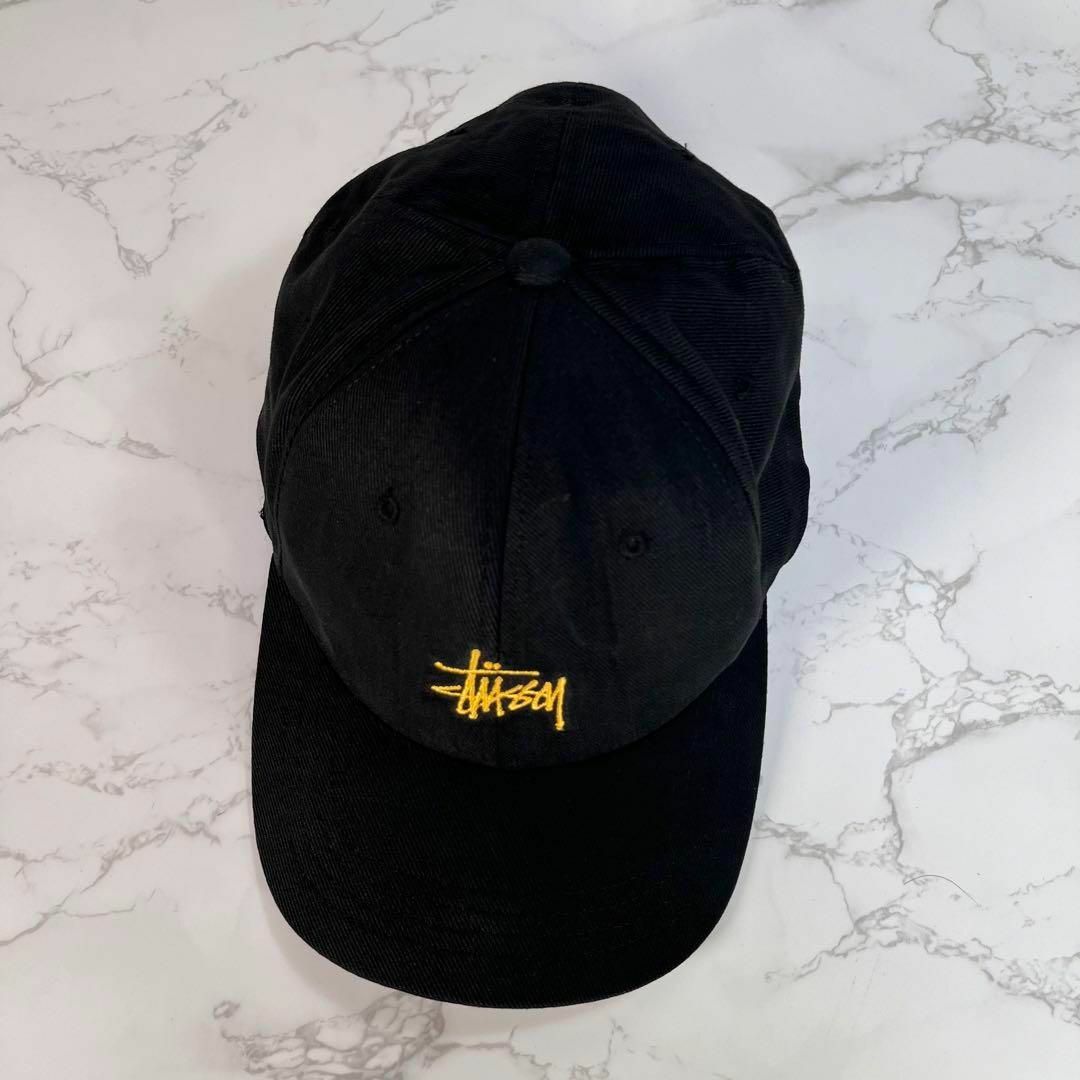 STUSSY(ステューシー)の【90s・紺タグ】OLD STUSSY HATS キャップ　帽子　ロゴ刺繍　黒 メンズの帽子(キャップ)の商品写真