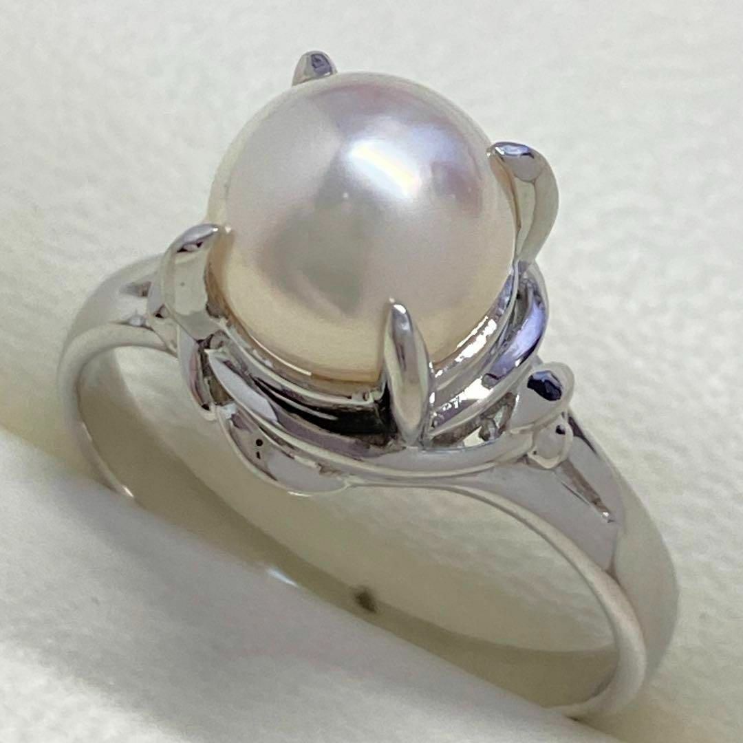 Pt900　あこや真珠リング　8.0ｍｍ　16号　本真珠　パール　アコヤ レディースのアクセサリー(リング(指輪))の商品写真