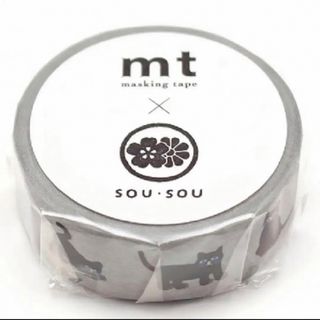 ソウソウ(SOU・SOU)のmt × ソウソウ マスキングテープ 「 ねこ 」 クロネコ　黒猫　猫　(テープ/マスキングテープ)