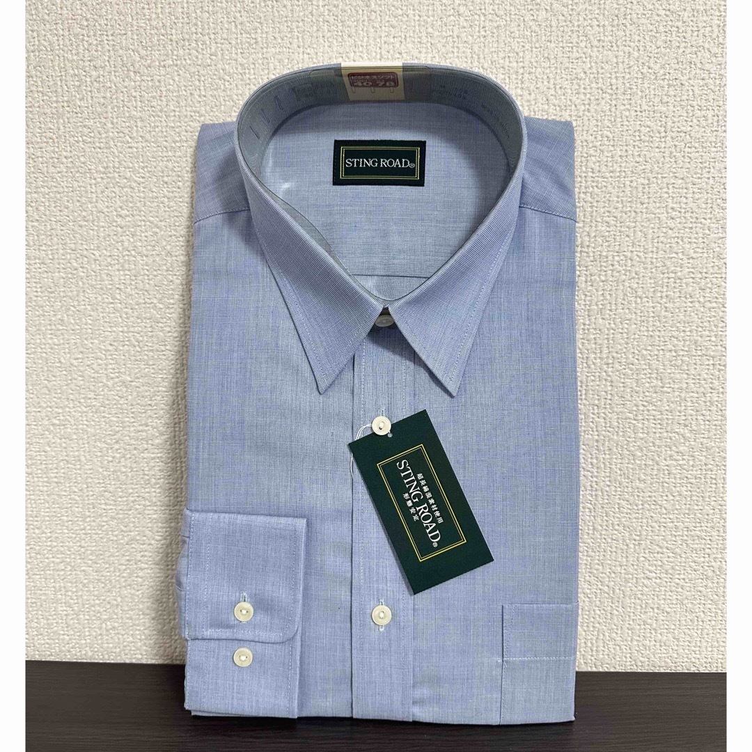 【値下げ】紳士用長袖ワイシャツブルーMサイズ【襟40/ゆき78】 メンズのトップス(シャツ)の商品写真