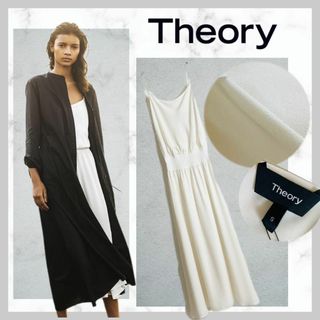 セオリー(theory)の351＊新品　定価4.6万　セオリー　フレア ワンピース ロング シルクギャザー(ロングワンピース/マキシワンピース)