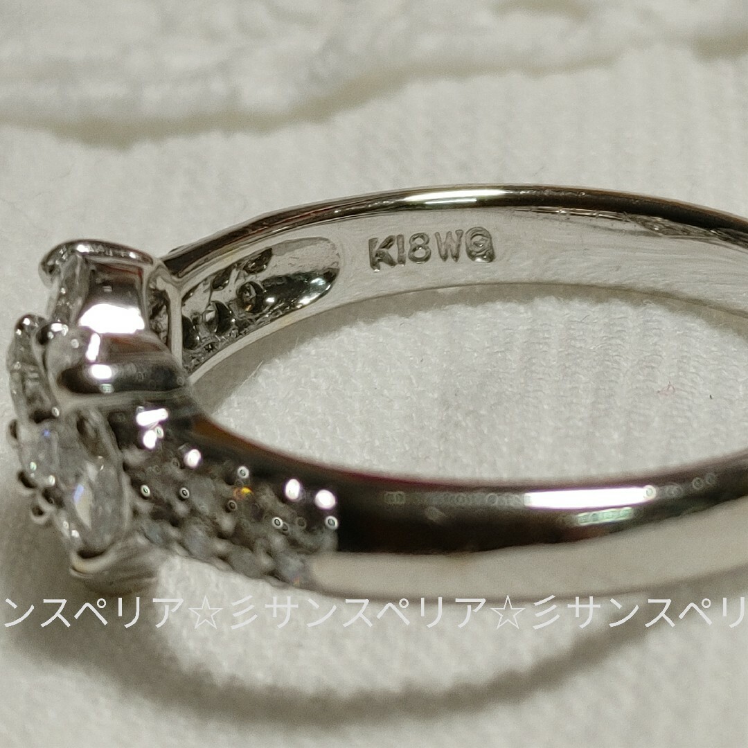 K18WG ダイヤモンド0.8ctハートデザインリング レディースのアクセサリー(リング(指輪))の商品写真
