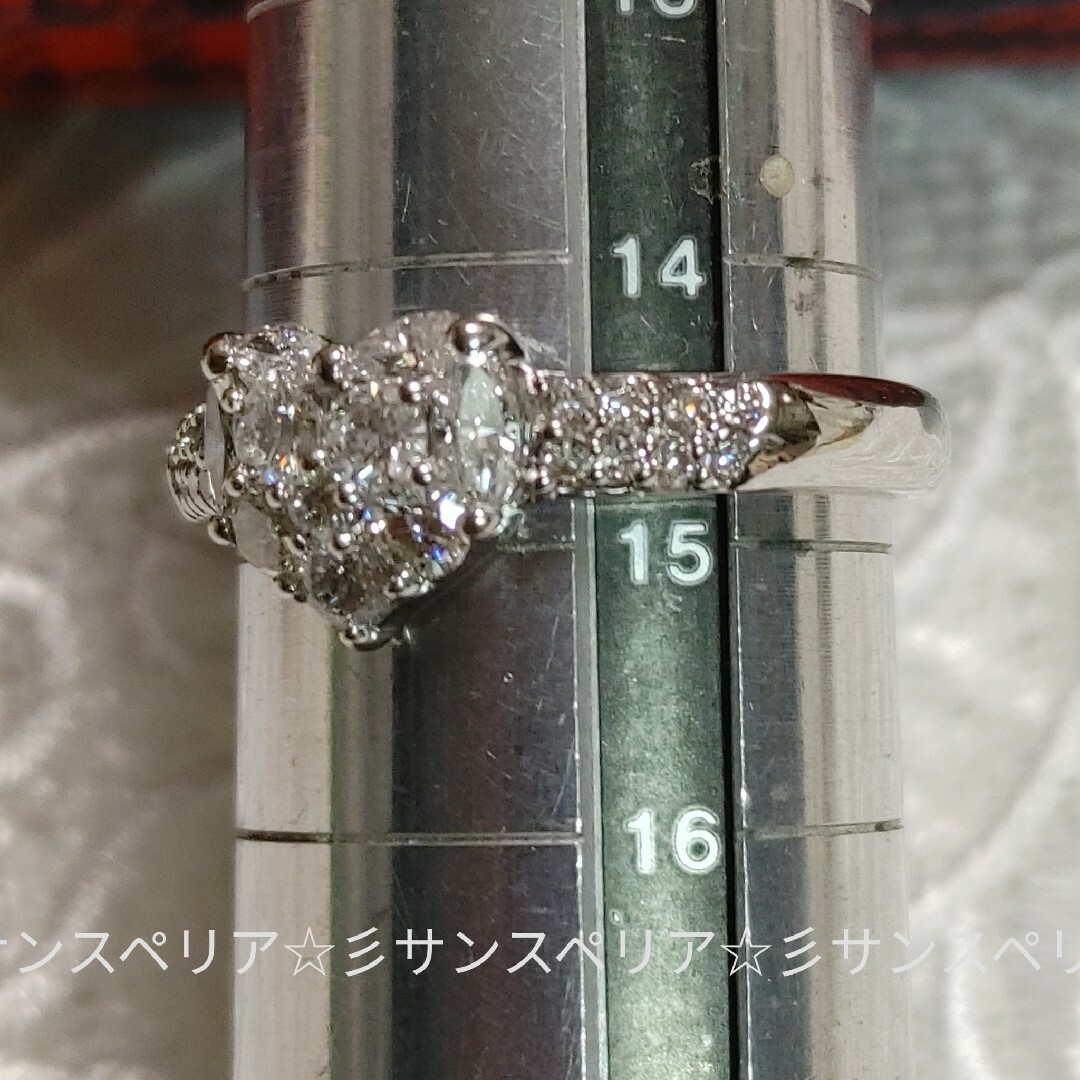 K18WG ダイヤモンド0.8ctハートデザインリング レディースのアクセサリー(リング(指輪))の商品写真