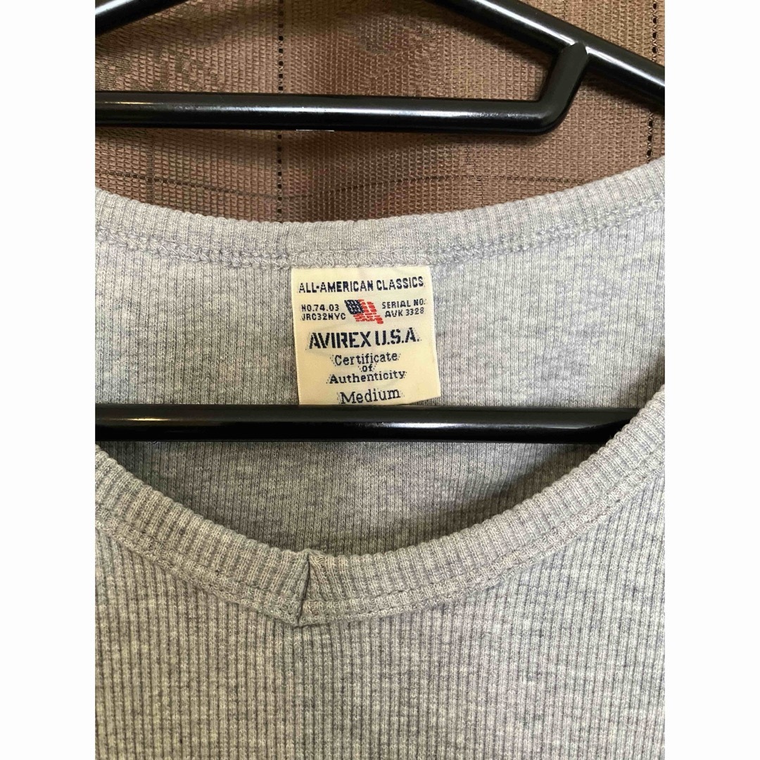 AVIREX(アヴィレックス)のアビレックス　Tシャツ3枚セット　M   黒　グレー　ボーダー　美品　ストレッチ メンズのトップス(Tシャツ/カットソー(半袖/袖なし))の商品写真