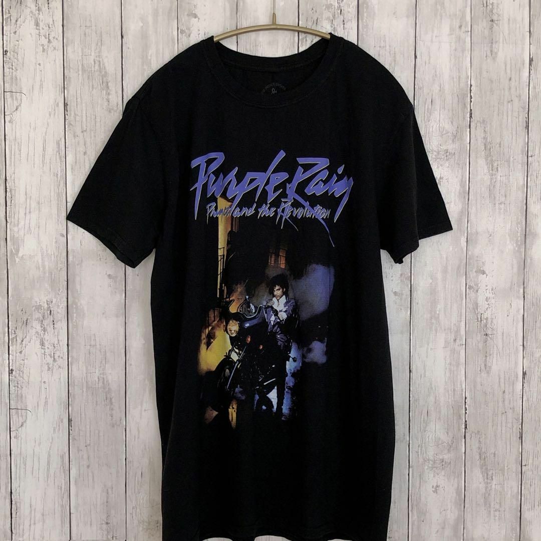 MUSIC TEE(ミュージックティー)のプリンス　パープルレイン　半袖Ｔシャツ　黒ブラック　サイズＬ　メンズ　古着音楽 メンズのトップス(Tシャツ/カットソー(半袖/袖なし))の商品写真