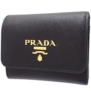 プラダ(PRADA)のPRADA(プラダ) サフィアーノマルチカラー財布 コンパクト財布 3つ折り ウォレット 小物 サフィアーノレザー ブラック黒 ピンク桃 ゴールド金具 1MH043_ZLP_F061H(2024年3月現在現行品) レディース 40803001457【中古】【アラモード】(財布)