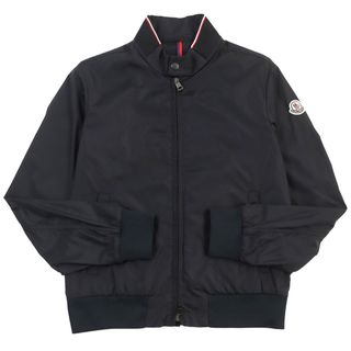 モンクレール(MONCLER)の極美品 MONCLER モンクレール F10911A72000 68352 REPPE GIUBBOTTO ロゴワッペン/ロゴエンボス トリコロール スタンドカラー ジップアップ ナイロンジャケット/スイングトップ ブラック 0 正規品 メンズ(ナイロンジャケット)