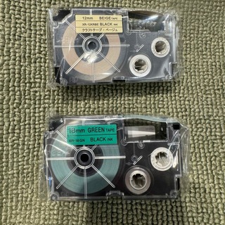 カシオ(CASIO)のCASIO ネームランド クラフトテープ XR-12KRBE 12mm他おまとめ(OA機器)