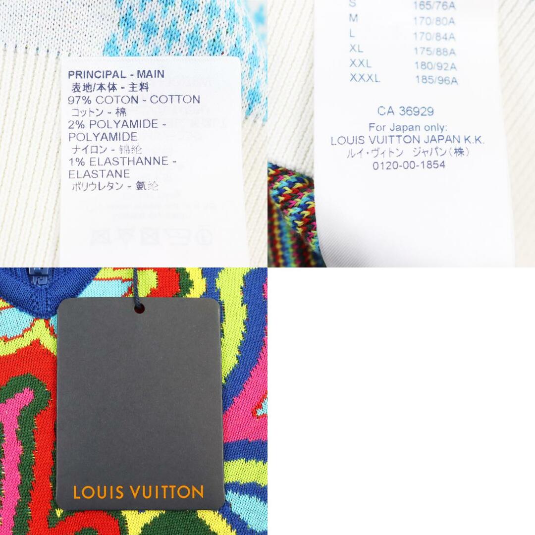 LOUIS VUITTON(ルイヴィトン)の未使用品 LOUIS VUITTON ルイヴィトン 21SS HKN79W ディストーテッド モノグラムダミエハーフジップ ハイネック 薄手 ニット/セーター マルチカラー 総柄 S イタリア製 正規品 メンズ メンズのトップス(ニット/セーター)の商品写真