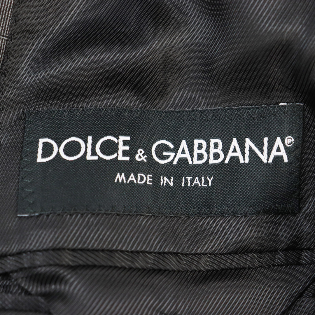 DOLCE&GABBANA(ドルチェアンドガッバーナ)の未使用品 DOLCE&GABBANA ドルチェ＆ガッバーナ G2AY6T MARTINI 黒タグ シングル バージンウール100％ テーラードジャケット グレー チェック柄 46 イタリア製 正規品 メンズ メンズのジャケット/アウター(テーラードジャケット)の商品写真