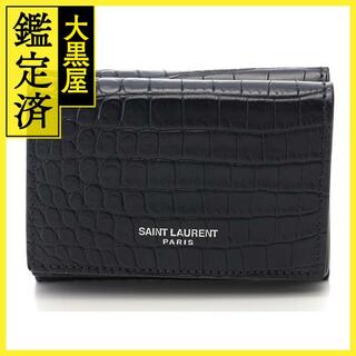 サンローラン(Saint Laurent)のSAINT LAURENT　三つ折財布　ネイビー　カーフ　【437】(財布)