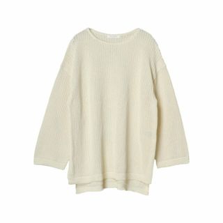 グリーンパークス(green parks)の【アイボリー】メッシュニットプルオーバー 24SS/長袖/レディース/洗える/ウォッシャブル(ニット/セーター)