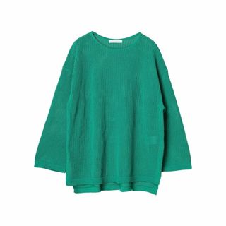 グリーンパークス(green parks)の【グリーン】メッシュニットプルオーバー 24SS/長袖/レディース/洗える/ウォッシャブル(ニット/セーター)