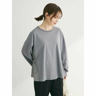 グリーンパークス(green parks)の【グレー】ドロストドッキング長袖プルオーバー 24SS/長袖/レディース/春/クルーネック(カットソー(長袖/七分))