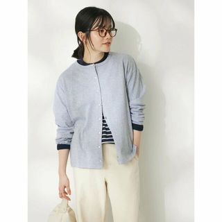 クラフトスタンダードブティック(CRAFT STANDARD BOUTIQUE)の【グレー】ヴィンテージ風天竺 パール釦クルーカーデL/S/24SS(カーディガン)