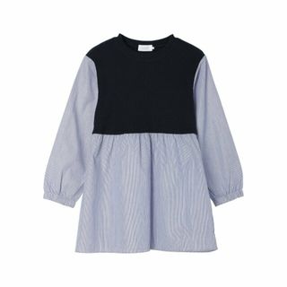 グリーンパークス(green parks)の【ストライプ】kids リブドッキングカットボリュームチュニック 24SS/長袖(Tシャツ/カットソー)