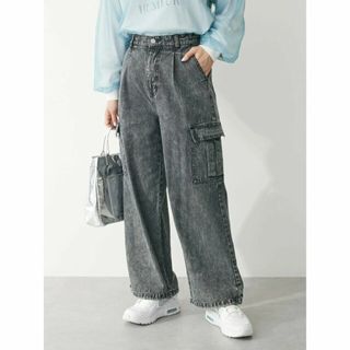 グリーンパークス(green parks)の【杢グレー】ELENCARE DUE デニムカーゴパンツ 24SS/ケミカルウォッシュ/ウエストゴム(その他)