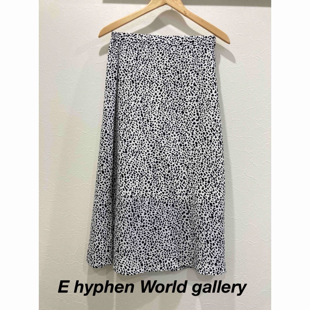 E hyphen world gallery(イーハイフンワールドギャラリー)の【E hyphen World gallery】ドット柄 シフォンスカート F レディースのスカート(ひざ丈スカート)の商品写真