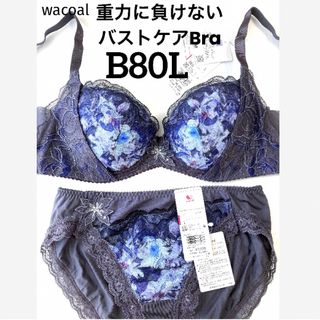 ワコール(Wacoal)の【新品タグ付】ワコール／重力に負けないバストケアブラ・B80L（定価9,460）(ブラ&ショーツセット)