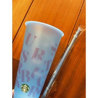 スターバックス(Starbucks)のミステリーカラーチェンジングリユーザブルコールドカップ710ml ブルー(グラス/カップ)