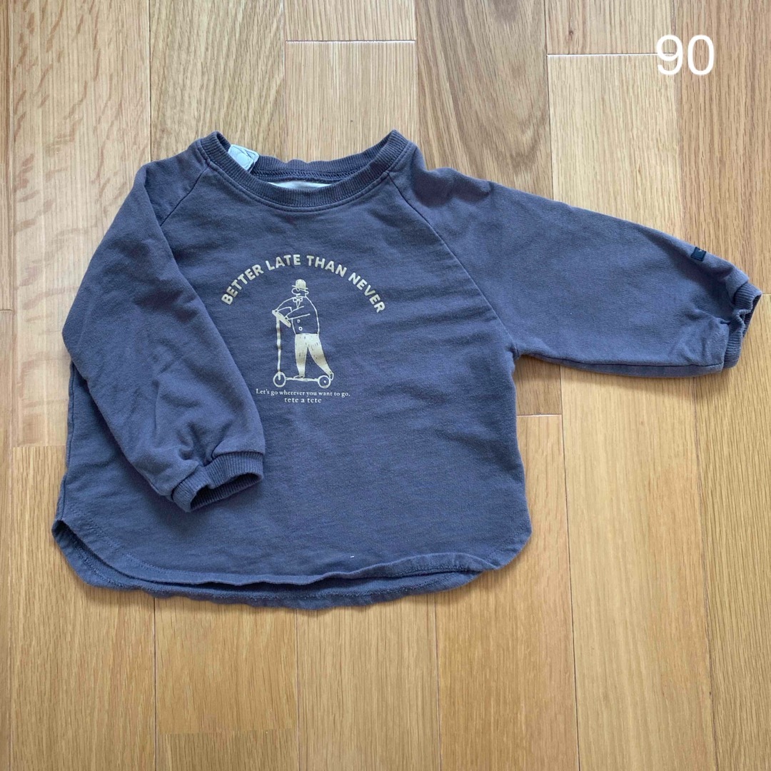 teteatete おじさんロンT 90 キッズ/ベビー/マタニティのキッズ服男の子用(90cm~)(Tシャツ/カットソー)の商品写真