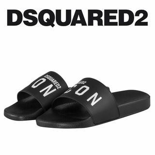 ディースクエアード(DSQUARED2)の送料無料 5 DSQUARED2 ディースクエアード ブラック ラバー サンダル シャワーサンダル FFM0016 17200001 size 41(サンダル)