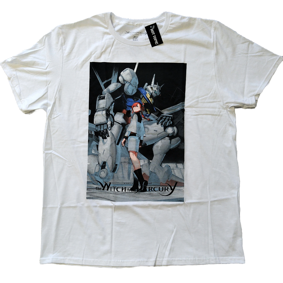 機動戦士ガンダム 水星の魔女 Tシャツ XLサイズ 白 アニメT 機動戦士ガンダム 水星の魔女 Tシャツ XLサイズ 白 アニメT