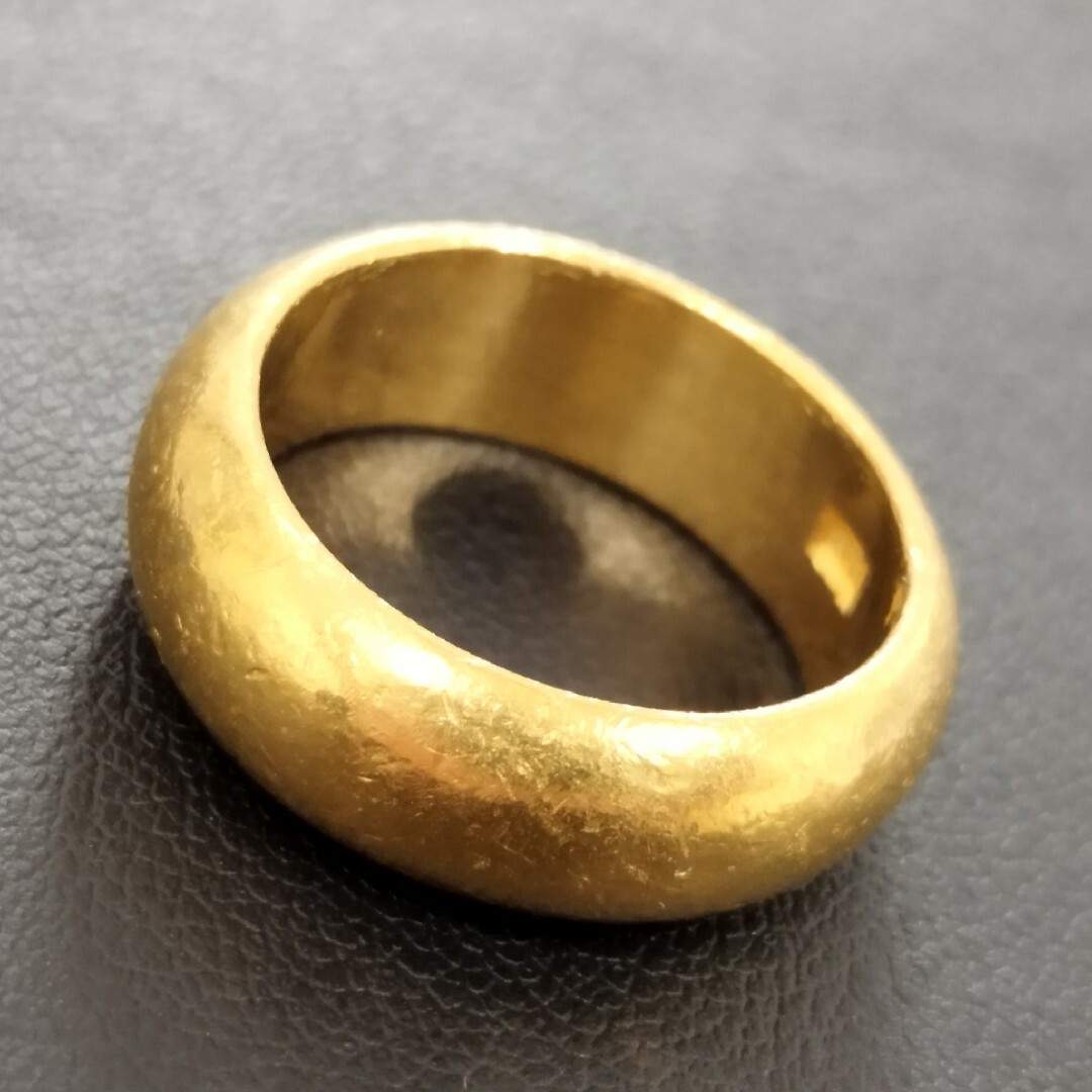 (Y031301) K24 純金 リング 指輪 YG 24金 かまぼこ 14号 メンズのアクセサリー(リング(指輪))の商品写真