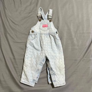 オシュコシュ(OshKosh)のオシュコシュ　ピンクタグオーバーオール　12m(ロンパース)