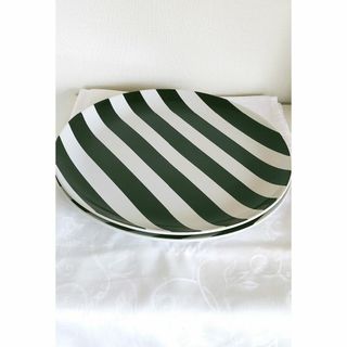 【美品】IKEA（イケア）プレート ストライプ 2枚セット 15199