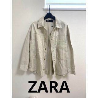 ザラ(ZARA)のZARA レディース　デニムジャケット　アイボリー　ホワイト系　S(Gジャン/デニムジャケット)