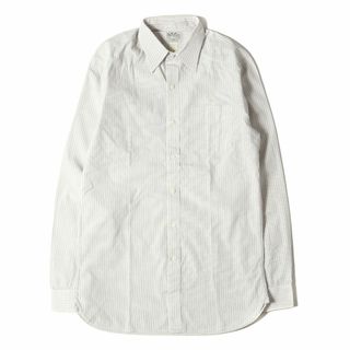 ダブルアールエル(RRL)の美品 RRL ダブルアールエル シャツ サイズ:S(14.5) ストライプ コットンブロード ボタンシャツ ホワイト グレー レッド ラルフローレン トップス カジュアルシャツ 長袖【メンズ】【中古】(シャツ)