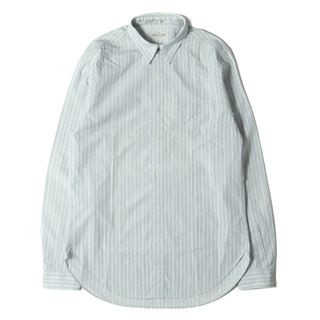 ダブルアールエル(RRL)の美品 RRL ダブルアールエル シャツ サイズ:S チンスト付き ストライプ コットンブロード ボタンシャツ ライトブルー ホワイト ラルフローレン トップス カジュアルシャツ 長袖シャツ【メンズ】【中古】(シャツ)