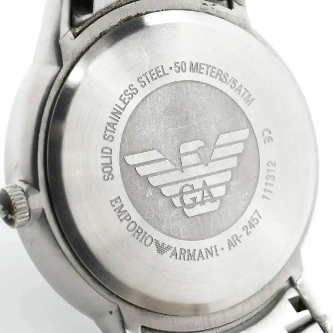 Emporio Armani(エンポリオアルマーニ)の《稼働》EMPORIO ARMANI 腕時計 ブラック クロノグラフ メンズ x メンズの時計(腕時計(アナログ))の商品写真