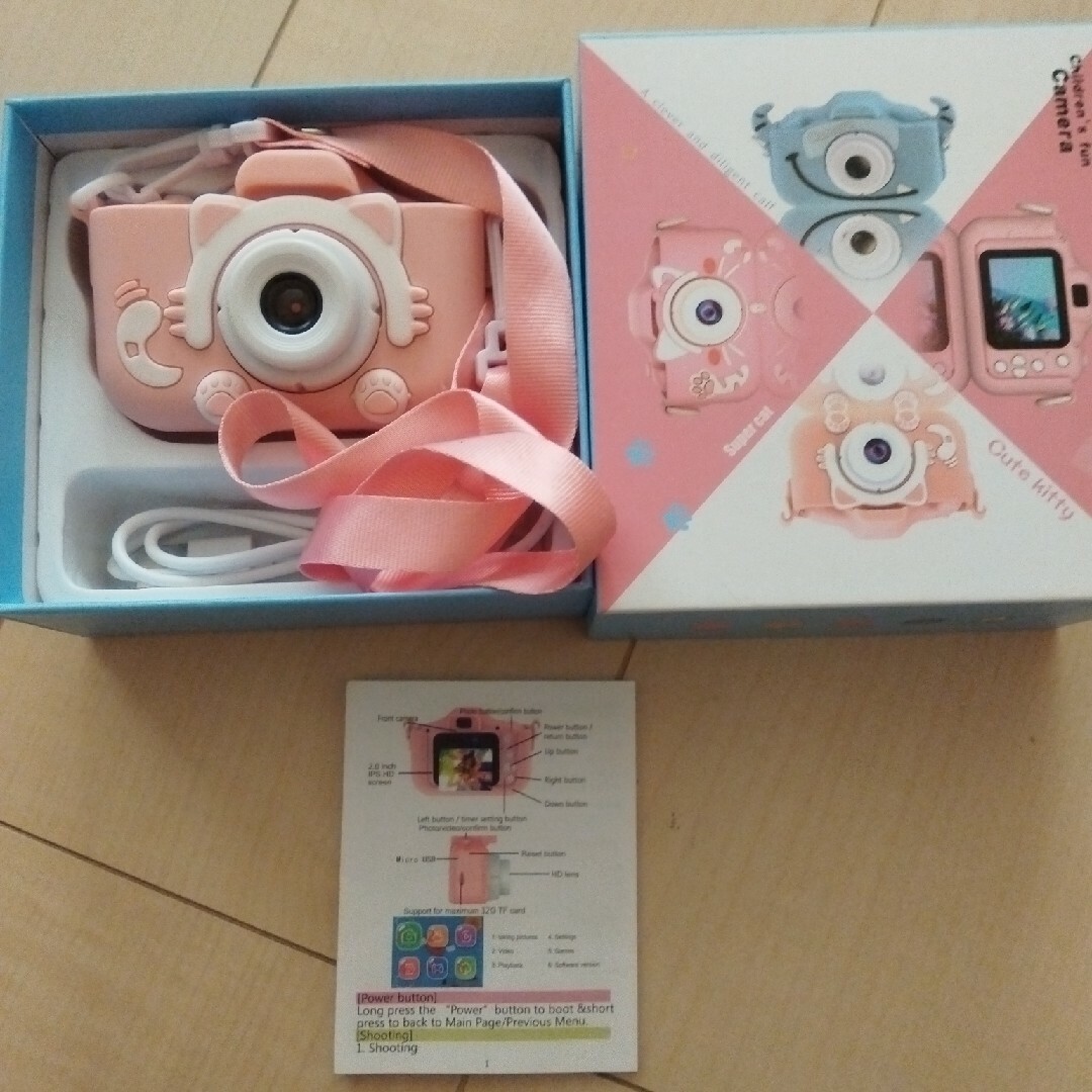 カメラ　子供　ピンク　ねこ　トイカメラ スマホ/家電/カメラのカメラ(コンパクトデジタルカメラ)の商品写真