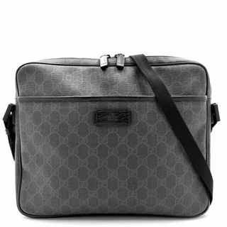 Gucci - 【在庫一掃】GUCCI グッチ ショルダーバッグ 肩掛け 斜め掛け A4対応 かばん 鞄 169933 GGスプリームキャンバス  レザー   ブラック 黒 シルバー×ブラック金具 メンズ 美品【中古品】