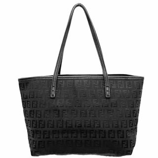 フェンディ(FENDI)の【限定価格】FENDI フェンディ ハンドバッグ ズッキーノ ミニトートバッグ 総柄 鞄 かばん 8BH075 キャンバス  レザー   ブラック 黒 ガンメタル金具 レディース【中古品】(ハンドバッグ)