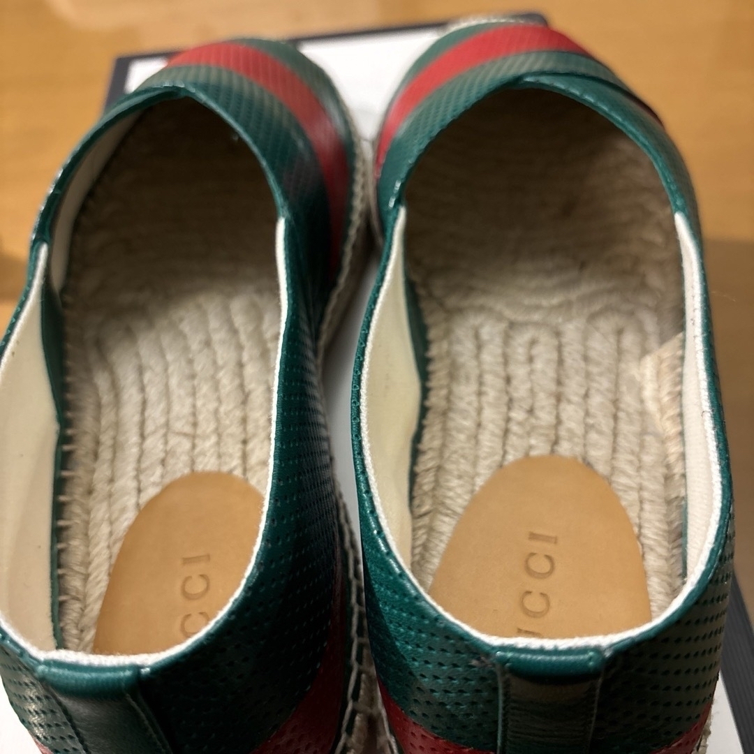 Gucci(グッチ)の#新品未使用#メンズ#グッチ#レザー#シェリーライン#エスパドリーユ#28cm メンズの靴/シューズ(スリッポン/モカシン)の商品写真