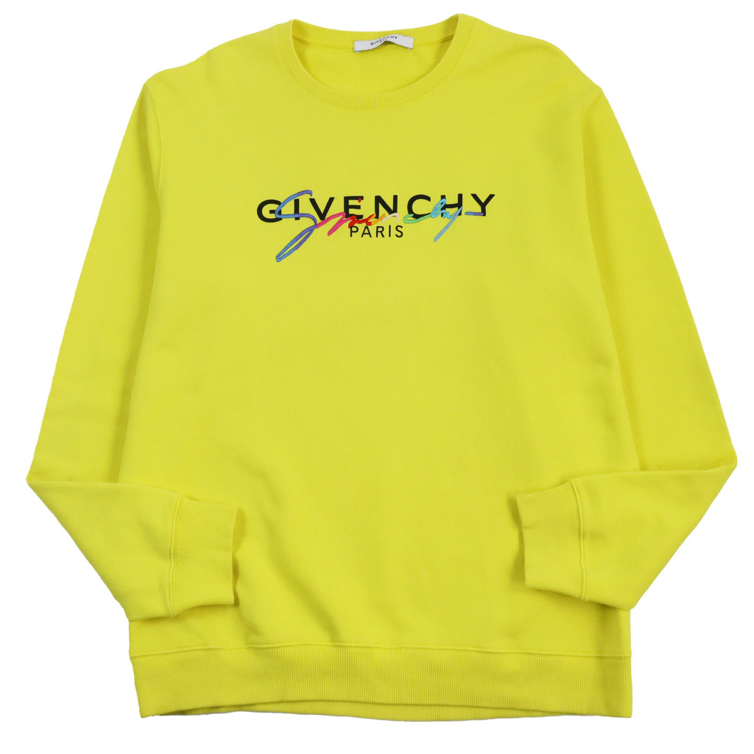 GIVENCHY(ジバンシィ)の【ドンドン見直し】良品 GIVENCHY ジバンシィ BMJ03C30AF シグネチャーロゴ刺繍 プルオーバー 長袖 スウェット トレーナー イエロー L 正規品 メンズ メンズのトップス(スウェット)の商品写真