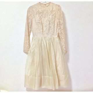 vintage レース　ワンピース(ひざ丈ワンピース)