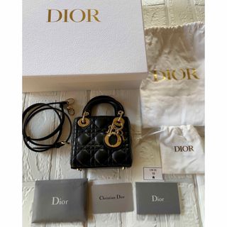 ディオール(Dior)のLady Dior マイクロバッグ  カナージュ ラムスキン(ショルダーバッグ)