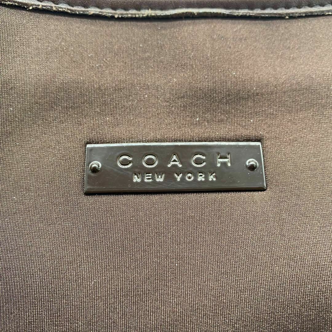 極美品 COACH コーチ ワンショルダーバッグ ナイロン ブラウンの 極美品 COACH コーチ ワンショルダーバッグ ナイロン ブラウンの