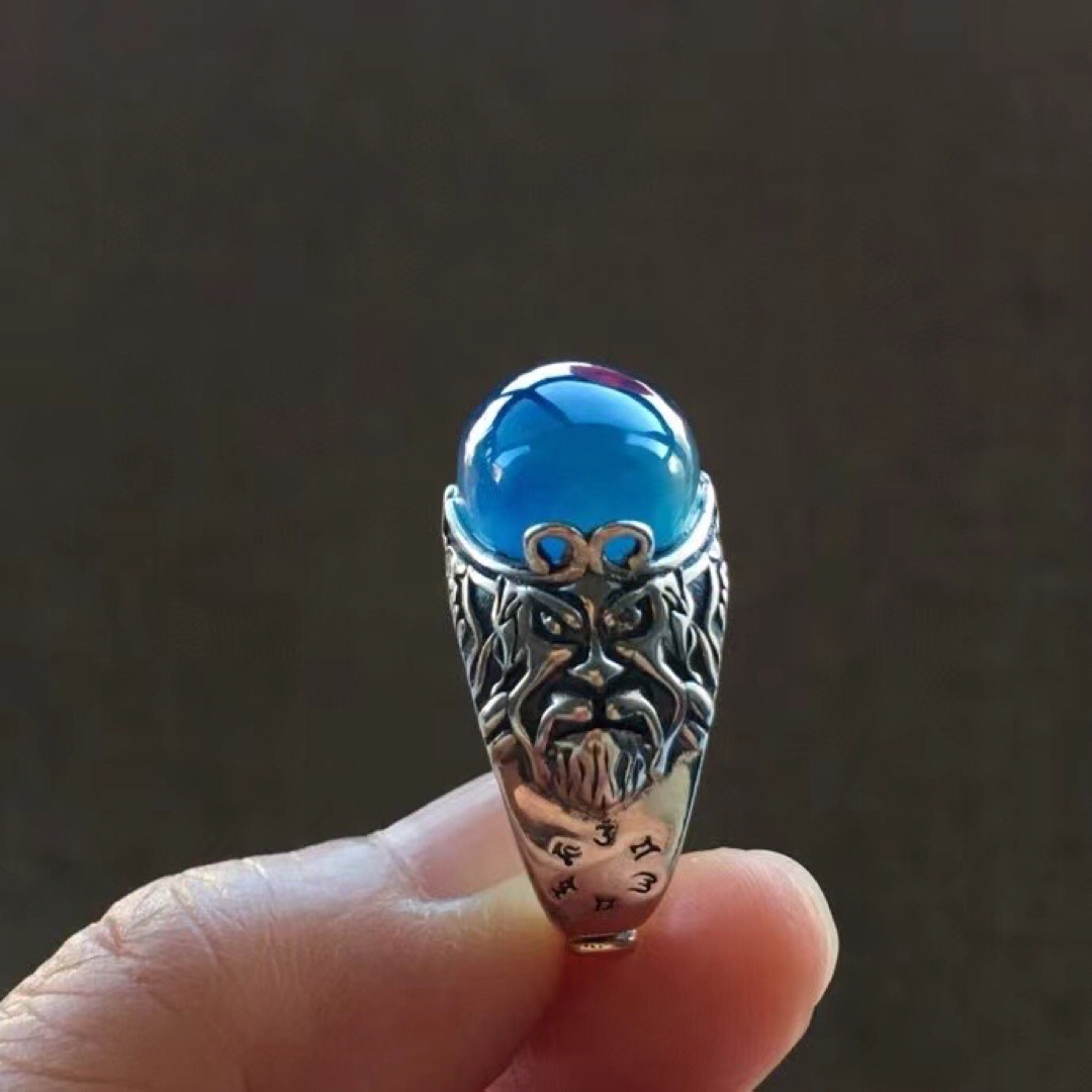 ⭐︎【高級】天然 アクアマリン リング s925 13.8g ⭐︎【高級】天然 アクアマリン リング s925 13.8g