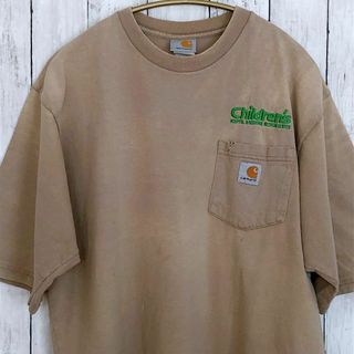 カーハート(carhartt)のカーハート　半袖Ｔシャツ　キャメルカラー　オーバーサイズＸＬ　メンズ　古着(Tシャツ/カットソー(半袖/袖なし))